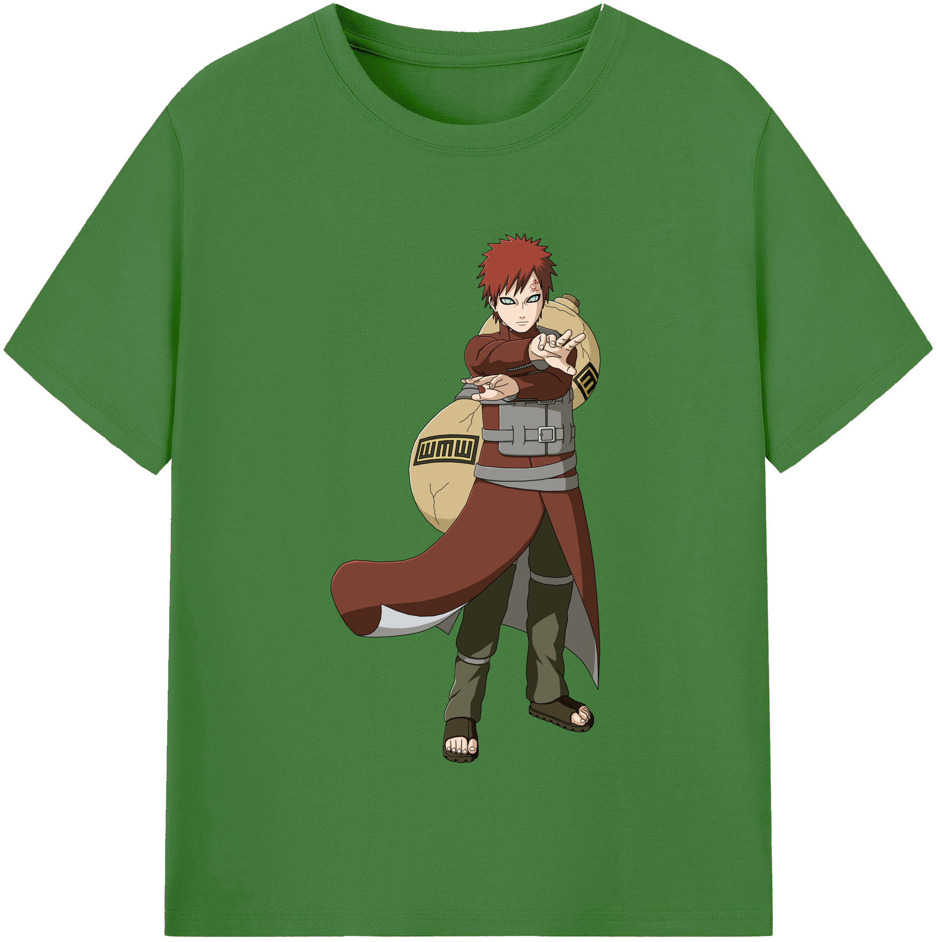 （画像用） NARUTO -ナルト- ガアラ Gaara レディースカジュアルプリントTシャツ（綿100％）